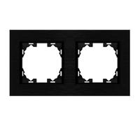 WESA - Marco de Aluminio Negro de 2 Módulos para Interruptores y Enchufes, FL-49-B