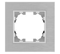 WESA - Marco de Aluminio Plateado de 1 Módulo para Interruptores y Enchufes, FL-48-G