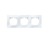 WESA - Marco de Cristal Blanco de 3 Módulos para Interruptores y Enchufes, FB-50-W
