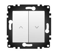 WESA - Pulsador Doble de Pared para Persianas Automáticas Estándar, Fácil instalación con Opción a Distintos Diseños, No incluye marco, PJ-27-W