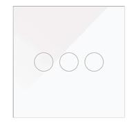 WESA - Regulador Táctil de cristal Blanco empotrable Simple, Caja de cristal con pantalla táctil, con material de montaje y con indicador LED