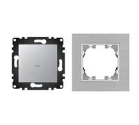 WESA - Timbre de Pared Simple con Marco de Aluminio Gris, Fácil instalación con Opción a Distintos Diseños.