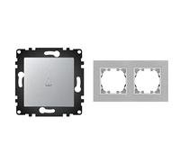 WESA - Timbre de Pared Simple con Marco de Aluminio Gris, Fácil instalación con Opción a Distintos Diseños.