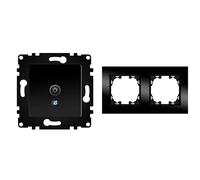 WESA - Toma Final de Pared de Televisión con Marco de Cristal Negro, Fácil instalación con Opción a Distintos Diseños.