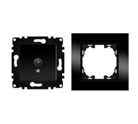 WESA - Toma Final de Pared de Televisión con Marco de Cristal Negro, Fácil instalación con Opción a Distintos Diseños.
