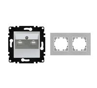 WESA - Tomas de Pared de Internet y Teléfono con Marco de Aluminio Gris, Fácil instalación con Opción a Distintos Diseños.