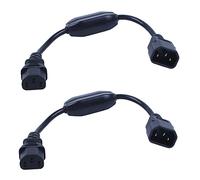 Wesafrae 2X PDU UPs Especial Cable de Alimentación, IEC 320 C14 Una C13 con Interruptor de Encendido/Apagado de 30 cm Negro