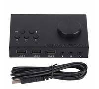 Wesafrae Adaptador de Audio USB. Tarjeta de Sonido Externa USB. Interfaz Estéreo de 3,5 Mm. Adaptador de Audio con Conversión de Sonido Multimodo y Ecualizador Múltiple.