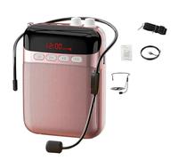 Wesafrae Amplificador de Voz Inalámbrico para Profesores. Batería de Larga Duración. Correa Ajustable para Profesores, Cantantes y Formadores. Rosa.