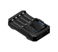 Wesafrae Cargador de Batería de Iones de Litio 18650 de Carga Rápida Inteligente con 4 Ranuras y Comprobador de Capacidad, Compatible con Bluetooth y Enchufe de la UE. EU Plug