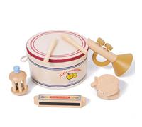 Wesafrae Juego de Percusión de Color Neutro, Instrumentos de Percusión de Madera Natural Adecuados para la Educación Preescolar de los Niños