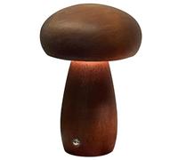 Wesafrae Lámpara de Mesa con Luz de Setas de Madera, Interruptor Táctil, Regulable, Luz de Escritorio Cálida, Recargable por USB.