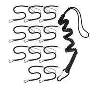 Wesafrae Paquete de 12 Cordones para Herramientas con Hebilla Metálica Simple y Extremo de Lazo Ajustable, Longitud Estándar, con de Rosca de Aluminio Negro.