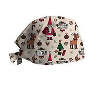 Wesaloes Gorro Quirurgico Navidad Gorros Quirurgico Color Liso Turbante Ajustable Enfermera Quirofano de Cirugía para Pelo Largo Corto Gorro de Trabajo de Cocina Unisex (003, One Size)