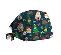 Wesaloes Gorro Quirurgico Navidad Gorros Quirurgico Color Liso Turbante Ajustable Enfermera Quirofano de Cirugía para Pelo Largo Corto Gorro de Trabajo de Cocina Unisex (008, One Size)