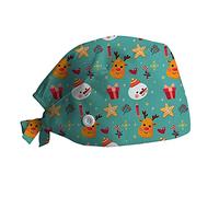 Wesaloes Gorro Quirurgico Navidad Gorros Quirurgico Color Liso Turbante Ajustable Enfermera Quirofano de Cirugía para Pelo Largo Corto Gorro de Trabajo de Cocina Unisex (013, One Size)