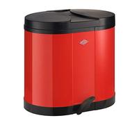 WESCO 170 611-02 - Cubo de la Basura con Compartimentos y Pedal, 2 x 15 litros, Color Rojo