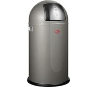 Wesco 175 831 Pushboy-Cubo de Basura (50 L, 40 x 40 x 75,5 cm), Acero Inoxidable, Gris, 40 x 40 x 75.5cm