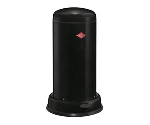 WESCO Baseboy - Cubo de basura en color negro, chapa de acero pulverizada, 20 litros de volumen, inserto de metal, amortiguador integrado, pie de metal con superficie de goma
