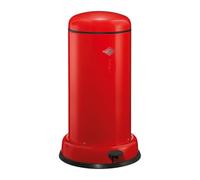 WESCO Baseboy - Cubo de basura en color rojo, chapa de acero con recubrimiento en polvo, 20 litros de volumen, inserto de metal, amortiguador integrado, pie de metal con superficie de goma
