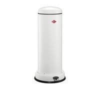 WESCO Big Baseboy - Cubo de basura en color blanco, chapa de acero pulverizada, 30 litros de volumen, amortiguador integrado, pie de metal con superficie de goma