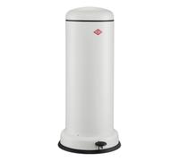 WESCO Big Baseboy - Cubo de basura en color blanco mate, chapa de acero pulverizada, 30 litros de volumen, amortiguador integrado, pie de metal con superficie de goma