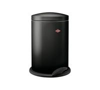 WESCO Colector de residuos de pedal sencillo 116 en color negro, chapa de acero pulverizada, inserto de plástico de 13 litros de volumen, pisada estable