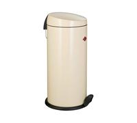 WESCO Cubo de basura clásico Capboy MAXI en color almendra, chapa de acero pulverizada, inserto de metal de 22 litros de volumen, pedal de plástico