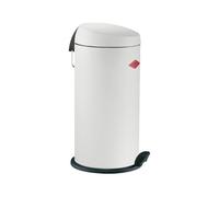 WESCO Cubo de basura clásico Capboy MAXI en color blanco, chapa de acero pulverizada, inserto de metal de 22 litros de volumen, pedal de plástico