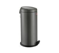WESCO Cubo de basura clásico Capboy MAXI en color grafito, chapa de acero pulverizada, inserto de metal de 22 litros de volumen, pedal de plástico