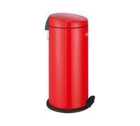 WESCO Cubo de basura clásico Capboy MAXI en color rojo, chapa de acero pulverizada, inserto de metal de 22 litros de volumen, pedal de plástico