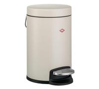 WESCO Cubo de basura cosmético en color arena mate, chapa de acero de alta calidad, 3 litros de volumen, pisada, inserto de plástico extraíble