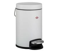 WESCO Cubo para cosméticos 113, Cubos Basura de acero pulverizado, color blanco mate, con un volumen de 3 litros, con pisada