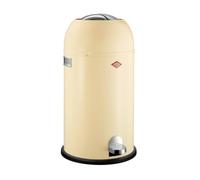 WESCO Kickmaster - Cubo de basura (chapa de acero con recubrimiento en polvo, 33 litros de volumen, gran ranura), color almendra