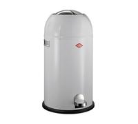 WESCO Kickmaster - Cubo de basura (chapa de acero con recubrimiento en polvo, amortiguador integrado, 33 litros de capacidad, ranura grande), color gris
