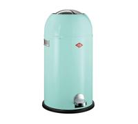 WESCO Kickmaster - Cubo de basura (chapa de acero con recubrimiento en polvo, amortiguador integrado, 33 litros de capacidad, ranura grande), color verde menta