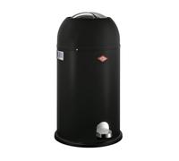 WESCO Kickmaster - Cubo de basura (chapa de acero con recubrimiento en polvo, amortiguador integrado, capacidad de 33 L, gran ranura), color negro mate