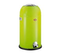 WESCO Kickmaster - Cubo de basura (chapa de acero con recubrimiento en polvo, amortiguador integrado, capacidad de 33 L, gran ranura), color verde lima