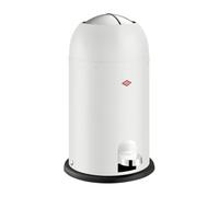 WESCO Kickmaster Junior - Cubo de basura en color blanco mate, chapa de acero con recubrimiento en polvo, amortiguador integrado, 12 litros de volumen, inserto de plástico, tapa de inserción