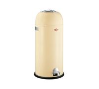 Wesco Kickmaster Maxi - Cubo de basura (chapa de acero con recubrimiento en polvo, 40 litros de capacidad, gran ranura), color almendra