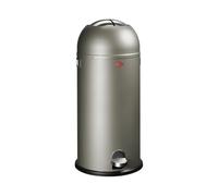 WESCO Kickmaster Maxi - Cubo de basura (chapa de acero con recubrimiento en polvo, amortiguador integrado, 40 litros de capacidad, ranura grande), color plateado