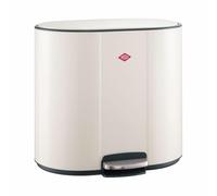 WESCO Multicollector - Cubo de basura con pedal (3 unidades, chapa de acero con recubrimiento en polvo, 1 x 25 litros y 2 x 12 recipientes de plástico, pie de metal, mango práctico, filtro de olores