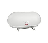 WESCO Panera Breadboy con tapa giratoria sin traqueteo en color blanco mate, chapa de acero pulverizada, orificios de ventilación y mango estable