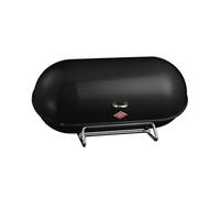 WESCO Panera Breadboy con tapa giratoria sin traqueteo en color negro, chapa de acero pulverizada, orificios de ventilación y mango estable