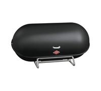 WESCO Panera Breadboy con tapa giratoria sin traqueteo en color negro mate, chapa de acero pulverizada, orificios de ventilación y mango estable