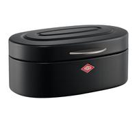 WESCO Panera individual Elly en color negro mate, chapa de acero pulverizada, orificios de ventilación y mango estable