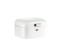 WESCO Panera Mini Grandy en color blanco, chapa de acero pulverizada, orificios de ventilación y mango estable