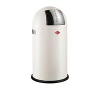 WESCO Pushboy - Cubo de basura (chapa de acero pulverizada, 50 litros de capacidad, tapa de acero inoxidable, recipiente interior extraíble)