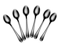 Wesdxc56 Demitasse - Cucharas de espresso, mini cuchara de café, cucharas pequeñas de acero inoxidable de 4 pulgadas para postre, juego de 6 (negro)
