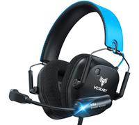 WESEARY Auriculares con Cable para Juegos para Xbox One/Series X|S, PC, PS4 | Sonido estéreo de 40 mm, micrófono ENC, comodidad suave sobre la oreja, diseño plegable, iluminación LED para juegos